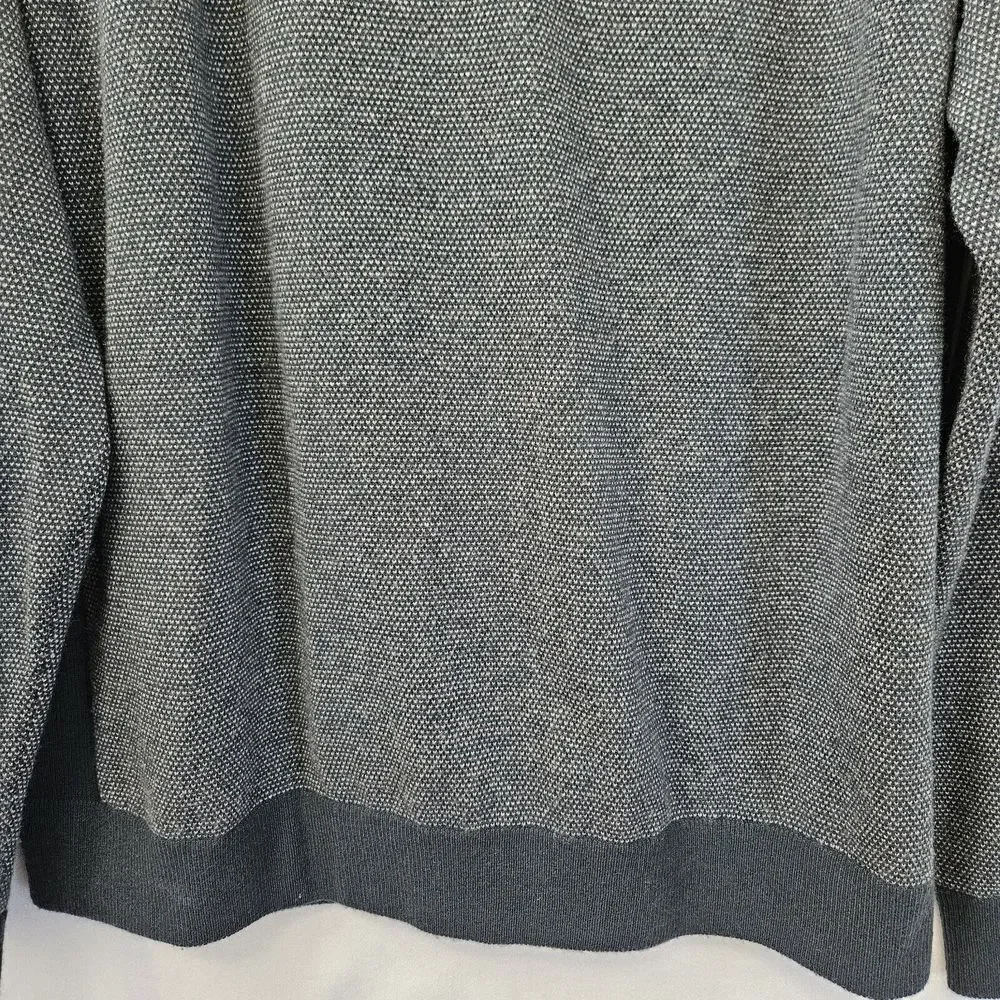 Vince Sweater Mens XXL Gray Bridseye Ribbed Cashmere Wool Crew Neck Pullover‎